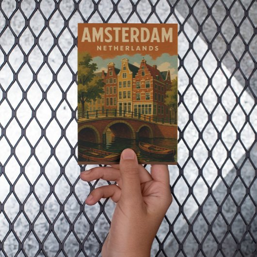 Amsterdam Nederlands Kanaal Uitzicht Briefkaart