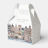 Amsterdam Nederlands landschapslandschap Waterverf Bedankdoosjes (Achterkant)