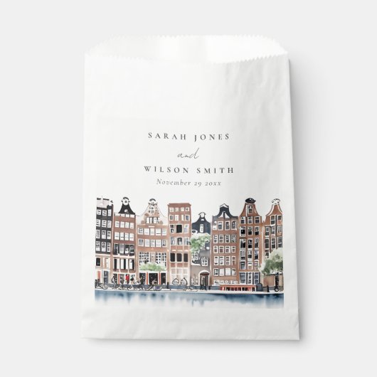 Amsterdam Nederlands landschapslandschap Waterverf Bedankzakje (Voorkant)