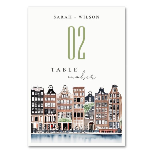 Amsterdam Nederlands landschapslandschap Waterverf Kaart (Achterkant)