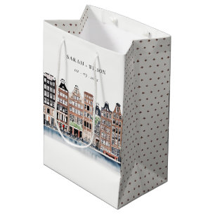 Amsterdam Nederlands landschapslandschap Waterverf Medium Cadeauzakje