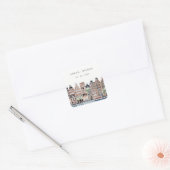 Amsterdam Nederlands landschapslandschap Waterverf Vierkante Sticker (Envelop)
