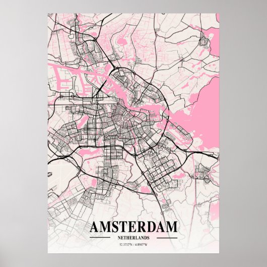 Amsterdam - Nederlandse Neapolitan City Map Poster (Voorkant)