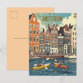 Amsterdam Netherlands Travel Briefkaart (Voorkant / Achterkant)