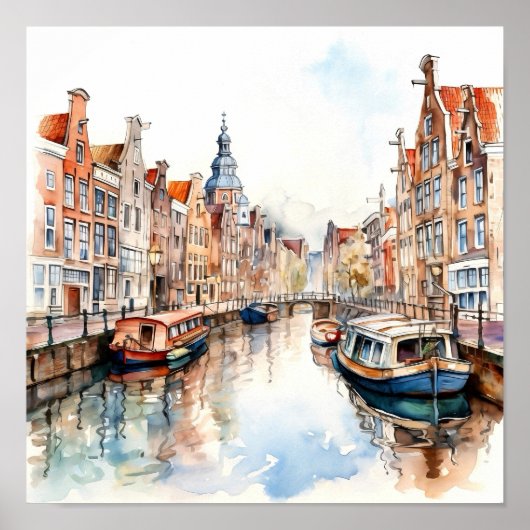 Amsterdam Netherlands Wall Art Square Poster (Voorkant)