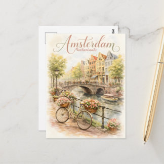 Amsterdam Netherlands watercolor Briefkaart