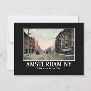 Amsterdam NY Main St Montgomery County jaren 1910 Briefkaart