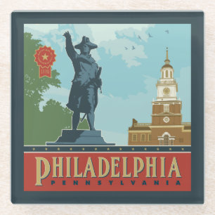 Amsterdam, PA   Independence Hall Glazen Onderzetter