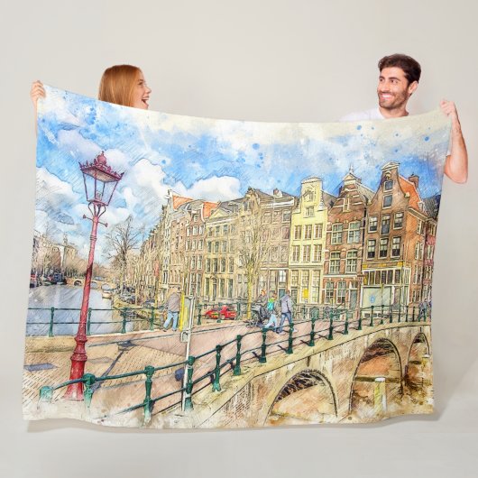 AMSTERDAM PAINTING FLEECE DEKEN (In situ)