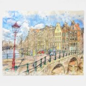 AMSTERDAM PAINTING FLEECE DEKEN (Voorkant (Horizontaal))