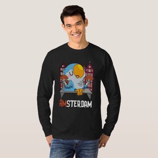 Amsterdam Parakeet Mushroom Holland The Netherland T-shirt (Voorkant volledig)