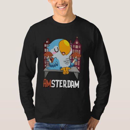 Amsterdam Parakeet Mushroom Holland The Netherland T-shirt (Voorkant)