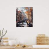 Amsterdam Pays-Bas Art Print Travel Poster (Cuisine)