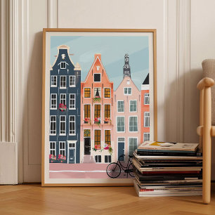 Amsterdam Print Amsterdam Illustratie Amsterdam