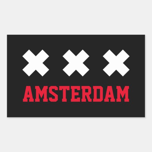 Amsterdam Rechthoekige Sticker (Voorkant)