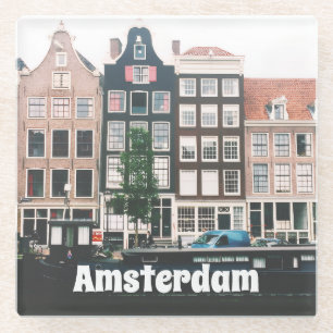 Amsterdam Reis Souvenir Glazen Onderzetter