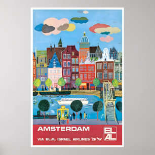 Amsterdam Reisposter Nederland Kunst Elal Poster