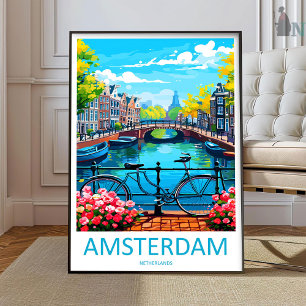 Amsterdam Reisprint Muurkunst Amsterdam Muur Kunst Poster