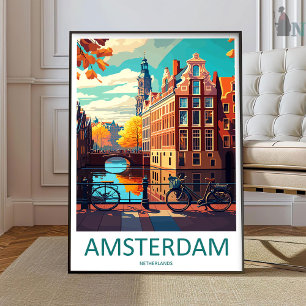 Amsterdam Reisprint Muurkunst Amsterdam Muur Kunst Poster