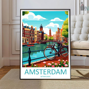 Amsterdam Reisprint Muurkunst Amsterdam Muur Kunst Poster