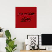 Amsterdam retro fiets poster (Thuiskantoor)