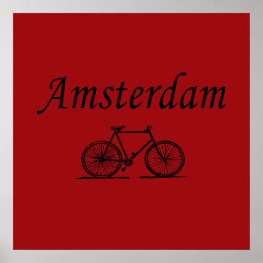 Amsterdam retro fiets poster (Voorkant)
