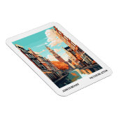 Amsterdam Retro Illustratie Reizen Magneet (Rechterzijde)