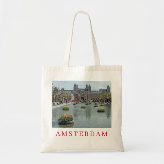 Amsterdam Rijksmuseum uitzicht canvas tas (Voorkant)
