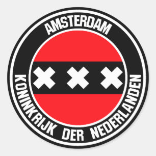 Amsterdam Round Emblem Ronde Sticker