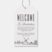 Amsterdam Silhouette | Welkomstbericht Cadeaulabel (Voorkant)