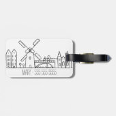 Amsterdam Skyline Bagagelabel (Achterkant horizontaal)