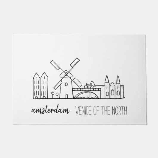 Amsterdam Skyline Deurmat (Voorkant)