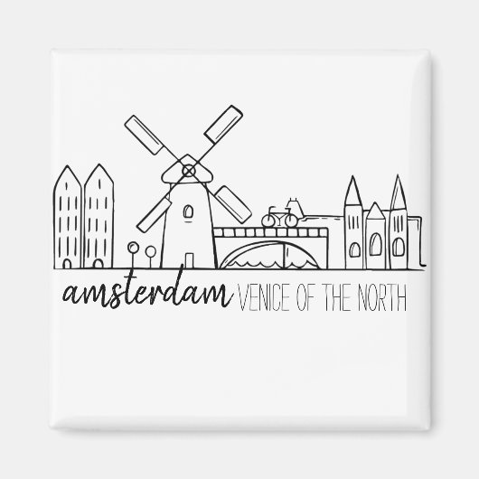 Amsterdam Skyline Magneet (Voorkant)