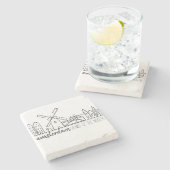 Amsterdam Skyline Stenen Onderzetter (Zijkant)