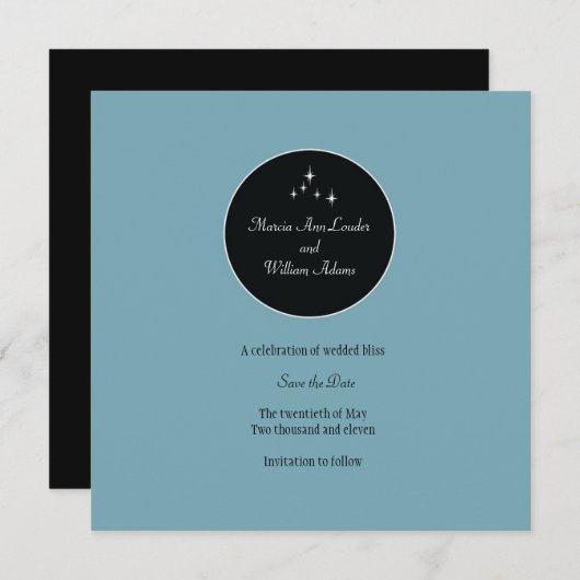 Amsterdam Sla de datum op: Poederblauw Save The Date (Voorkant / Achterkant)