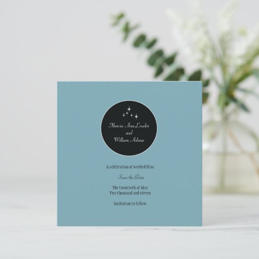 Amsterdam Sla de datum op: Poederblauw Save The Date (Staand voorkant)