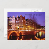 Amsterdam, stad Lights (door St.K.) Briefkaart (Voorkant / Achterkant)