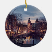 Amsterdam stadsgezicht foto keramisch ornament (Voorkant)