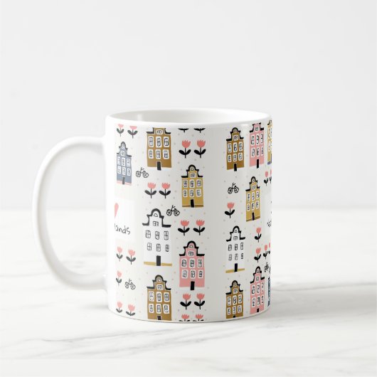 Amsterdam stedenbouwkunde fietst tulpen naadloos koffiemok (Links)