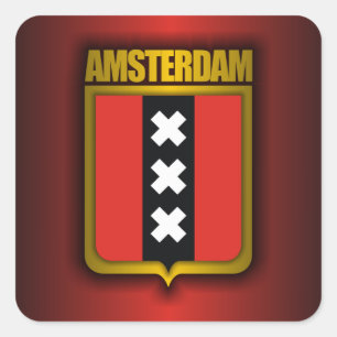 Amsterdam Steel (vlag) Vierkante Sticker