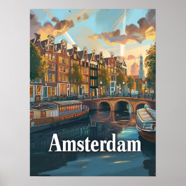 Amsterdam Sunset Serenity Poster
