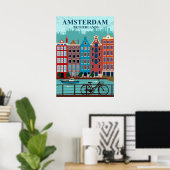 Amsterdam The Netherlands Travel Poster (Bureau à domicile)