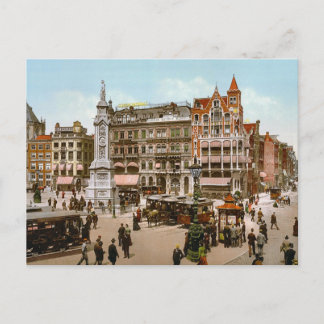 Amsterdam, Trams in de Dom Plat Briefkaart