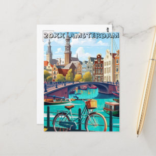Amsterdam Travel Briefkaart Art, Nederland Postcar