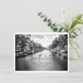 Amsterdam Trouwfoto Save the Date Kaart (Staand voorkant)