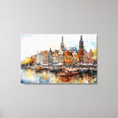 Amsterdam, Uitgerekt canvas Print (Voorkant)