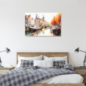 Amsterdam, Uitgerekt canvas Print (Insitu (Slaapkamer))