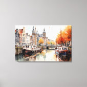 Amsterdam, Uitgerekt canvas Print (Voorkant)