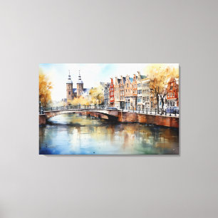 Amsterdam, Uitgerekt canvas Print
