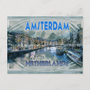 Amsterdam, van de serie Bezoek... Briefkaart